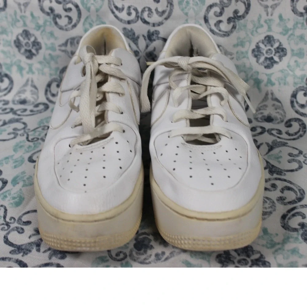 Nike Air Force 1 AF1 Sage‎ Low Platform Sneakers White AR5339-100